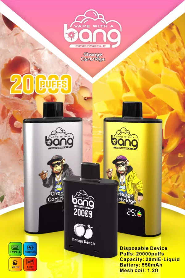 BANG B20HD 20000 Puff Rechargeable Vape Type C Mesh Coil 550mAh Battery Power 14 scaled