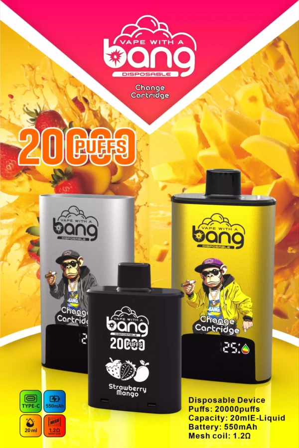 BANG B20HD 20000 Puff Rechargeable Vape Type C Mesh Coil 550mAh Battery Power (15)