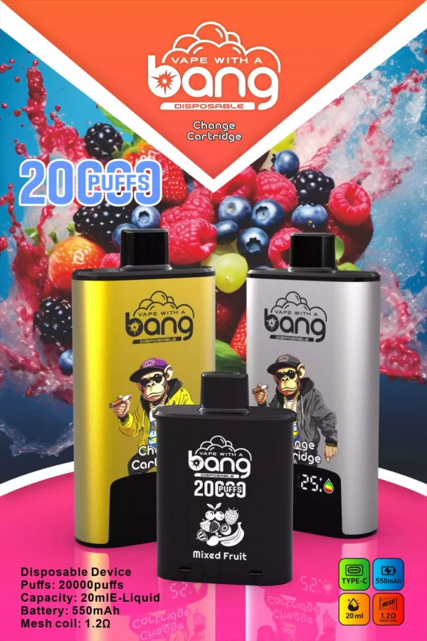 BANG B20HD 20000 Puff Rechargeable Vape Type C Mesh Coil 550mAh Battery Power 19 scaled