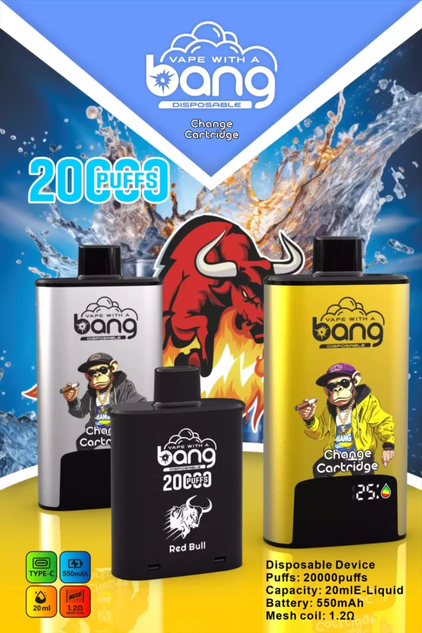 BANG B20HD 20000 Puff Rechargeable Vape Type C Mesh Coil 550mAh Battery Power 20 scaled