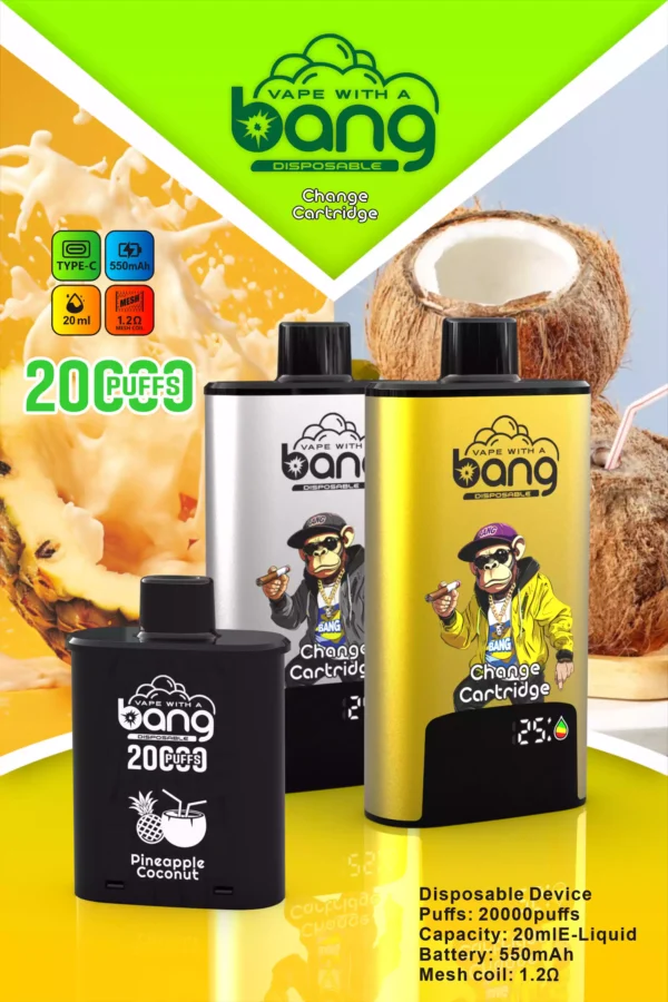 BANG B20HD 20000 Puff Rechargeable Vape Type C Mesh Coil 550mAh Battery Power 22 scaled