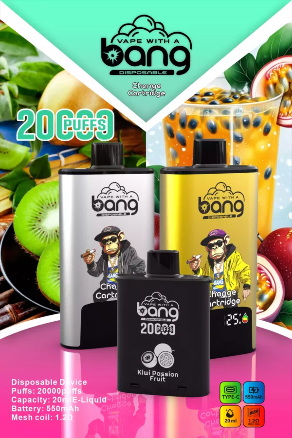 BANG B20HD 20000 Puff Rechargeable Vape Type C Mesh Coil 550mAh Battery Power 23 scaled