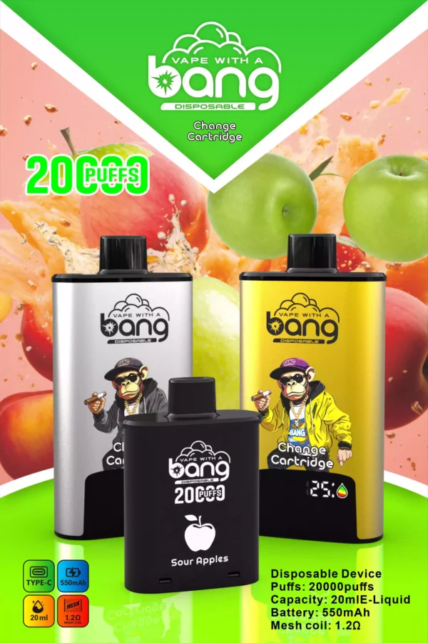 BANG B20HD 20000 Puff Rechargeable Vape Type C Mesh Coil 550mAh Battery Power 25 scaled